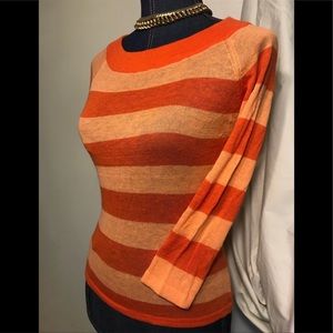 NWOT Women’s Orange Striped Sweater Top